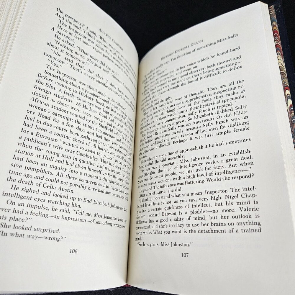 Agatha Christie Hickory Dickory Death Hardcover Leather Mystery Collection 1984 - Picture 4 of 10